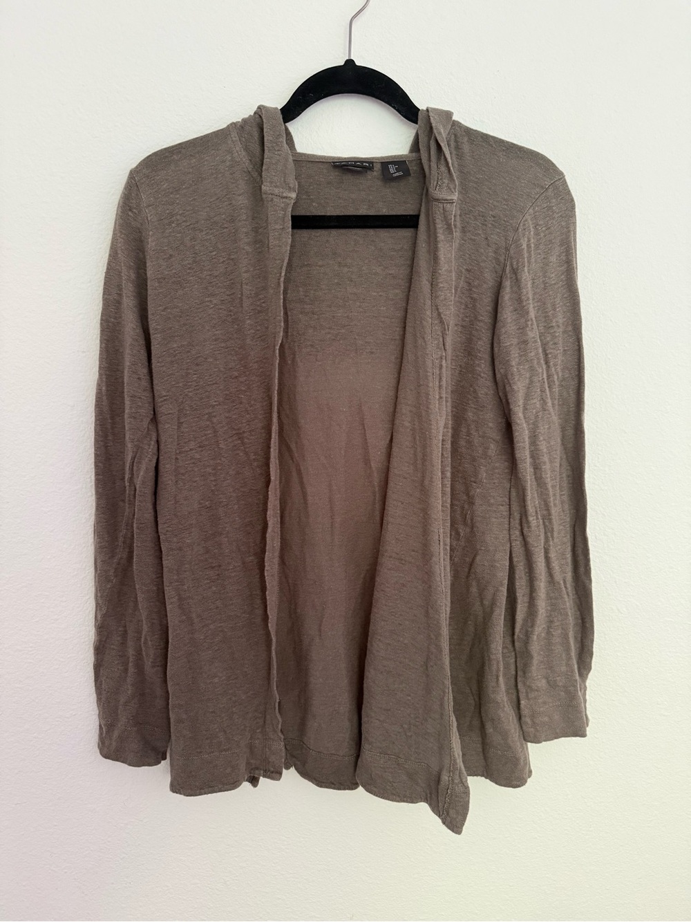 Tahari 100% Linen Hooded Open Cardigan